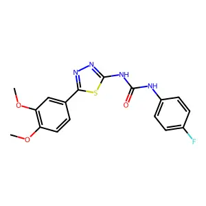 1-[5-(3,4-Dimethoxyphenyl)-1,3,4-thiadiazol-2-yl]-3-(4-fluorophenyl)urea structure