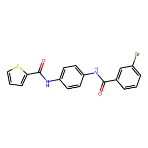 N-[4-[(3-bromobenzoyl)amino]phenyl]thiophene-2-carboxamide structure