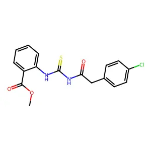 Methyl 2-({[(4-chlorophenyl)acetyl]carbamothioyl}amino)benzoate structure