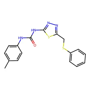 1-(4-Methylphenyl)-3-{5-[(phenylsulfanyl)methyl]-1,3,4-thiadiazol-2-yl}urea structure