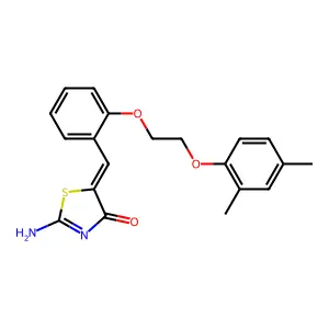 5-{2-[2-(2,4-Dimethylphenoxy)ethoxy]benzylidene}-2-imino-1,3-thiazolidin-4-one structure