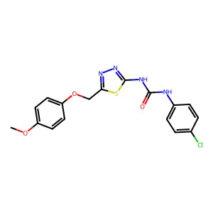 1-(4-Chlorophenyl)-3-[5-[(4-methoxyphenoxy)methyl]-1,3,4-thiadiazol-2-yl]urea structure