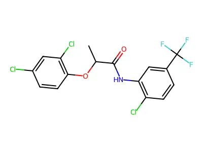 N-[2-chloro-5-(trifluoromethyl)phenyl]-2-(2,4-dichlorophenoxy)propanamide structure