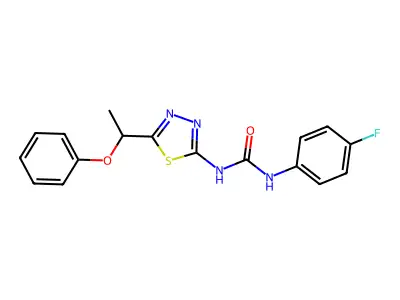 1-(4-Fluorophenyl)-3-[5-(1-phenoxyethyl)-1,3,4-thiadiazol-2-yl]urea structure