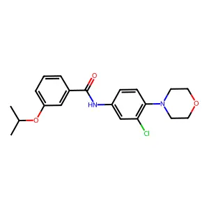 N-(3-chloro-4-morpholin-4-ylphenyl)-3-propan-2-yloxybenzamide structure