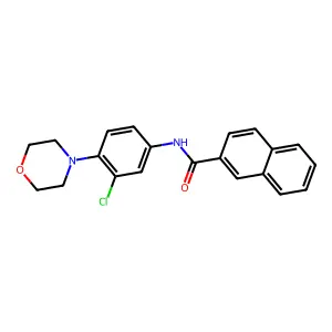 N-(3-chloro-4-morpholin-4-ylphenyl)naphthalene-2-carboxamide structure