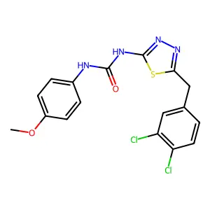 1-(5-(3,4-Dichlorobenzyl)-1,3,4-thiadiazol-2-yl)-3-(4-methoxyphenyl)urea structure