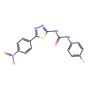 1-(4-Fluorophenyl)-3-[5-(4-nitrophenyl)-1,3,4-thiadiazol-2-yl]urea structure