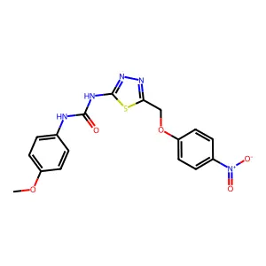 1-(4-Methoxyphenyl)-3-[5-[(4-nitrophenoxy)methyl]-1,3,4-thiadiazol-2-yl]urea structure
