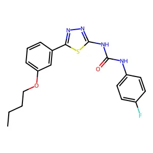 1-[5-(3-Butoxyphenyl)-1,3,4-thiadiazol-2-yl]-3-(4-fluorophenyl)urea structure