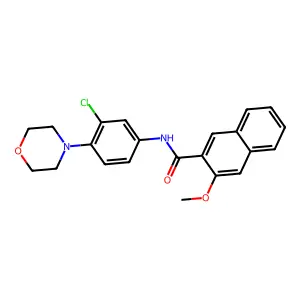N-(3-chloro-4-morpholin-4-ylphenyl)-3-methoxynaphthalene-2-carboxamide structure