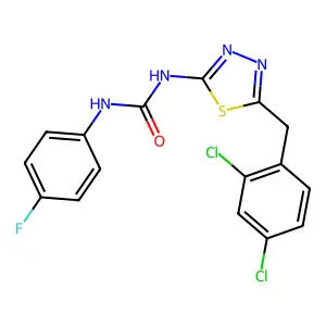 1-[5-(2,4-Dichlorobenzyl)-1,3,4-thiadiazol-2-yl]-3-(4-fluorophenyl)urea structure