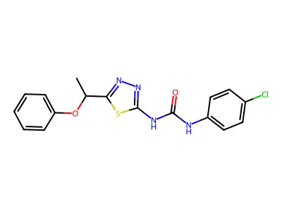 1-(4-Chlorophenyl)-3-[5-(1-phenoxyethyl)-1,3,4-thiadiazol-2-yl]urea structure