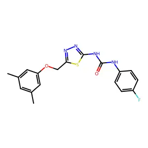 1-{5-[(3,5-Dimethylphenoxy)methyl]-1,3,4-thiadiazol-2-yl}-3-(4-fluorophenyl)urea structure