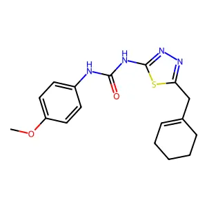 1-[5-(Cyclohexen-1-ylmethyl)-1,3,4-thiadiazol-2-yl]-3-(4-methoxyphenyl)urea structure