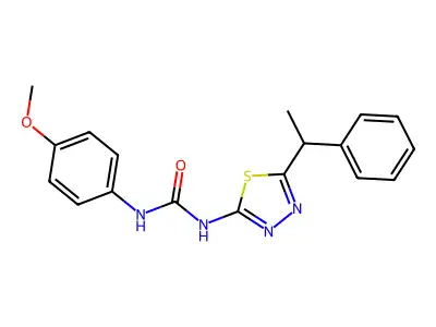 1-(4-Methoxyphenyl)-3-[5-(1-phenylethyl)-1,3,4-thiadiazol-2-yl]urea structure