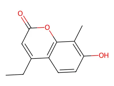 4-ethyl-7-hydroxy-8-methyl-2H-chromen-2-one structure