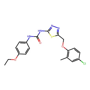 1-[5-[(4-chloro-2-methylphenoxy)methyl]-1,3,4-thiadiazol-2-yl]-3-(4-ethoxyphenyl)urea structure