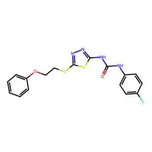 1-(4-Fluorophenyl)-3-{5-[(2-phenoxyethyl)sulfanyl]-1,3,4-thiadiazol-2-yl}urea structure