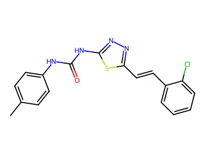 1-[5-[(E)-2-(2-chlorophenyl)ethenyl]-1,3,4-thiadiazol-2-yl]-3-(4-methylphenyl)urea structure