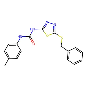 1-(5-Benzylsulfanyl-1,3,4-thiadiazol-2-yl)-3-(4-methylphenyl)urea structure