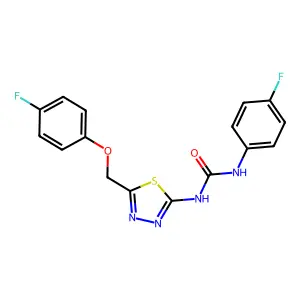 1-{5-[(4-Fluorophenoxy)methyl]-1,3,4-thiadiazol-2-yl}-3-(4-fluorophenyl)urea structure