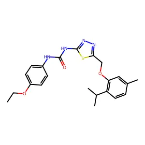 1-(4-ethoxyphenyl)-3-[5-[(5-methyl-2-propan-2-ylphenoxy)methyl]-1,3,4-thiadiazol-2-yl]urea structure