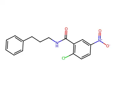 2-chloro-5-nitro-N-(3-phenylpropyl)benzamide structure
