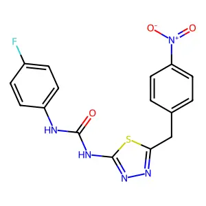 1-(4-Fluorophenyl)-3-[5-(4-nitrobenzyl)-1,3,4-thiadiazol-2-yl]urea structure