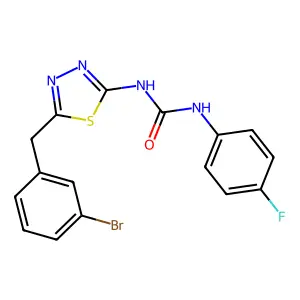 1-[5-(3-Bromobenzyl)-1,3,4-thiadiazol-2-yl]-3-(4-fluorophenyl)urea structure
