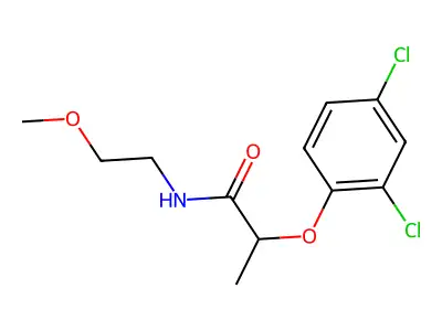 2-(2,4-dichlorophenoxy)-N-(2-methoxyethyl)propanamide structure