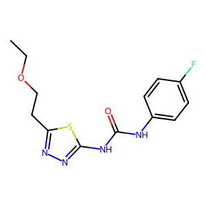 1-[5-(2-Ethoxyethyl)-1,3,4-thiadiazol-2-yl]-3-(4-fluorophenyl)urea structure