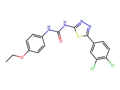 1-[5-(3,4-Dichlorophenyl)-1,3,4-thiadiazol-2-yl]-3-(4-ethoxyphenyl)urea structure