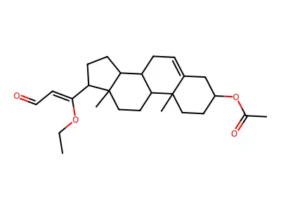 [17-[(Z)-1-ethoxy-3-oxoprop-1-enyl]-10,13-dimethyl-2,3,4,7,8,9,11,12,14,15,16,17-dodecahydro-1H-cyclopenta[a]phenanthren-3-yl] acetate structure