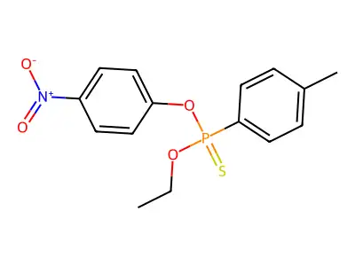 Phosphonothioic acid, p-tolyl-, O-ethyl O-(p-nitrophenyl) ester structure