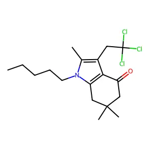 2,6,6-Trimethyl-1-pentyl-3-(2,2,2-trichloroethyl)-5,7-dihydroindol-4-one structure