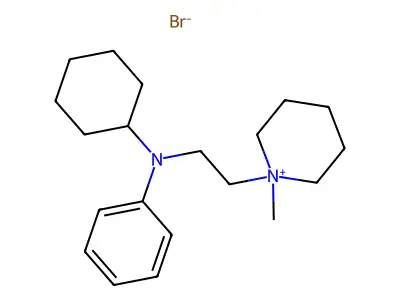 Piperidinium, 1-(2-(N-cyclohexylanilino)ethyl)-1-methyl-, bromide structure