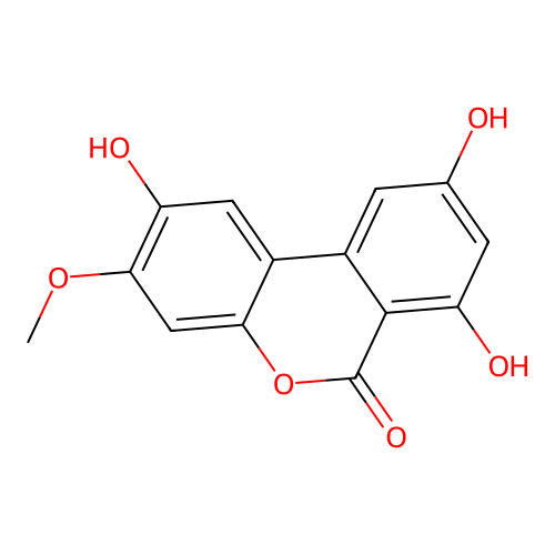 6H-Dibenzo(b,d)pyran-6-one, 2,7,9-trihydroxy-3-methoxy- structure