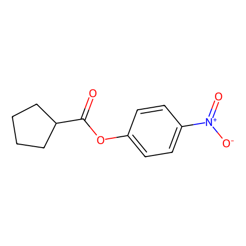 Cyclopentanecarboxylic acid, 4-nitrophenyl ester structure