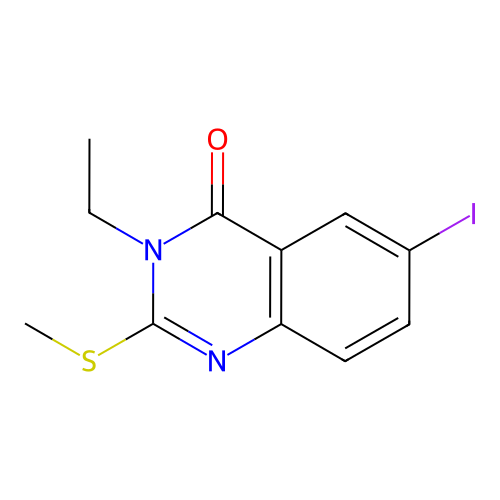 3-ethyl-6-iodo-2-(methylsulfanyl)quinazolin-4(3H)-one structure