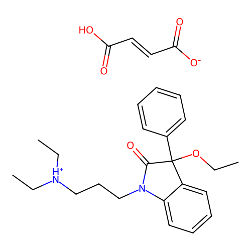 C23H30N2O2.C4H4O4.1/2H2O structure