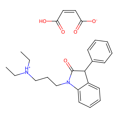 2H-Indol-2-one, 1,3-dihydro-1-(3-(diethylamino)propyl)-3-phenyl-, maleate structure