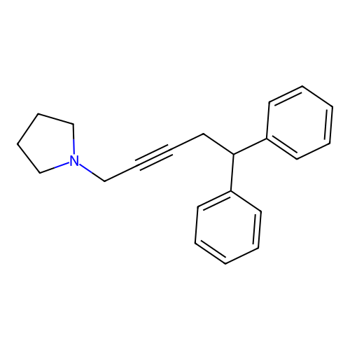 1-(5,5-Diphenylpent-2-ynyl)pyrrolidine structure