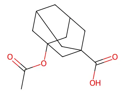 (5S,7R)-3-acetyloxyadamantane-1-carboxylic acid structure