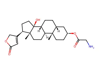 3-(Glycyloxy)-14-hydroxycard-20(22)-enolide structure