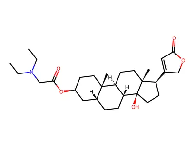 Digitoxigenin-3-beta-N,N-diethylglycyl ester structure