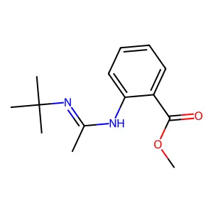 methyl 2-[(N-tert-butyl-C-methylcarbonimidoyl)amino]benzoate structure