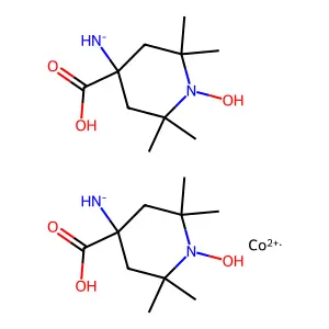 Bis((4-carboxy-1-hydroxy-2,2,6,6-tetramethylpiperidin-4-yl)azanide);cobalt(2+) structure