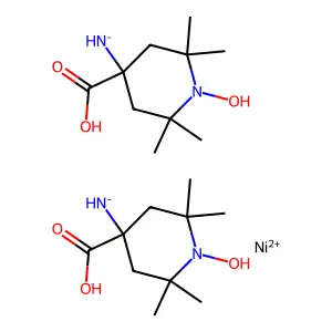 Bis((4-carboxy-1-hydroxy-2,2,6,6-tetramethylpiperidin-4-yl)azanide);nickel(2+) structure