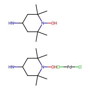 Dichloropalladium;bis((1-hydroxy-2,2,6,6-tetramethylpiperidin-4-yl)azanide) structure